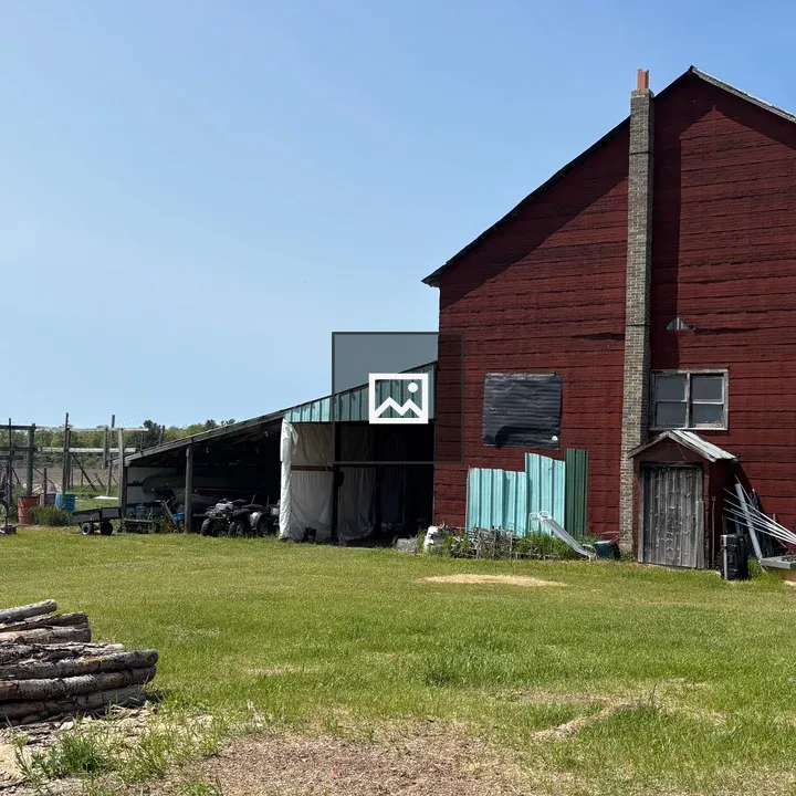 Red barn with chimney