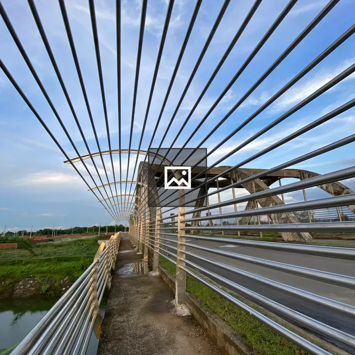 Modern pedestrian bridge rails