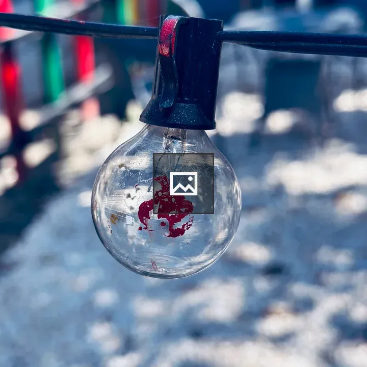 Decorative lightbulb with red paint