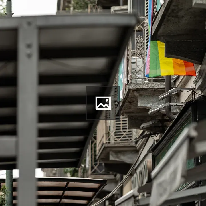 Pride flag on balcony
