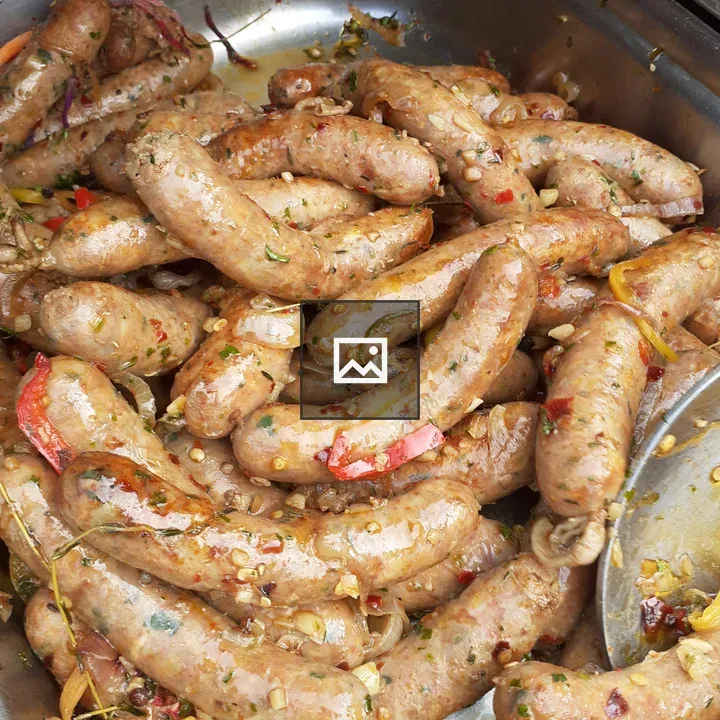 Sausages on Plate