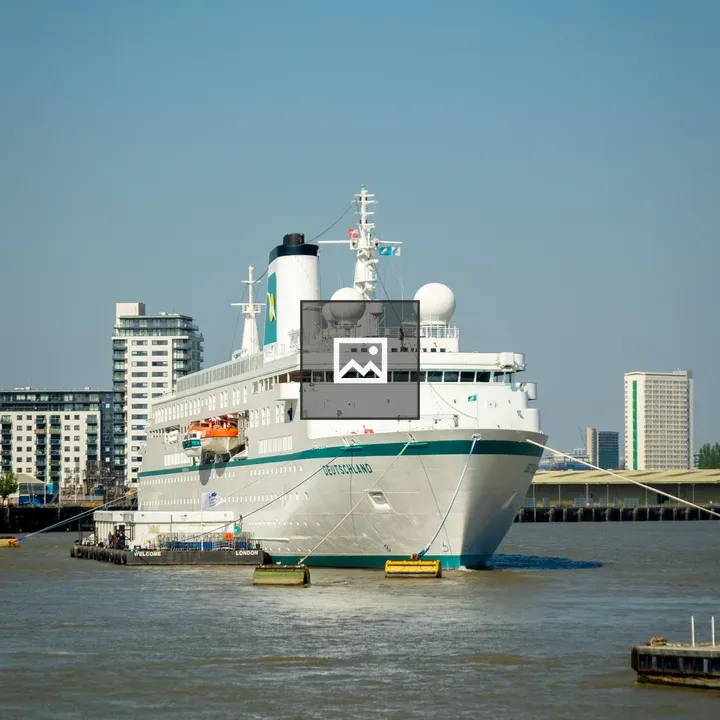 Large ship docked in Greenwich