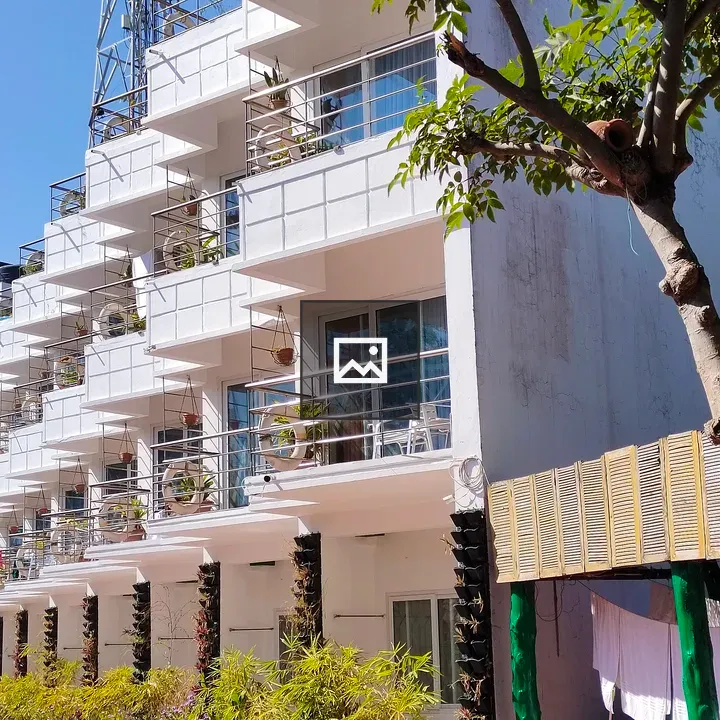 White balcony of a hotel