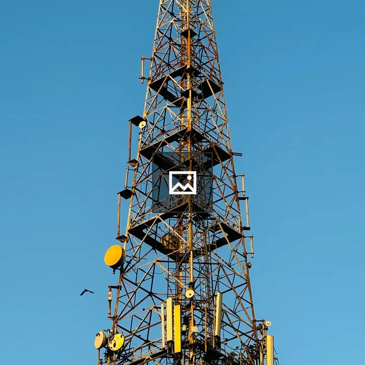 Tall communications tower with antennas