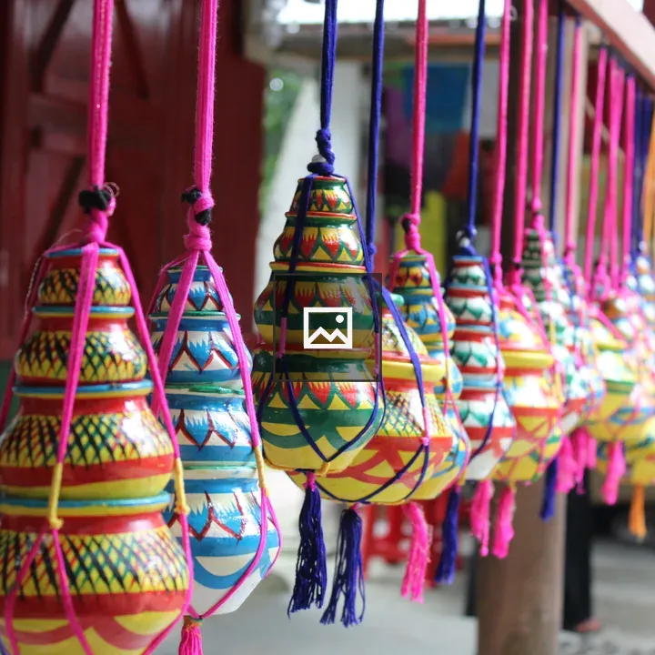 Colorful hanging jars