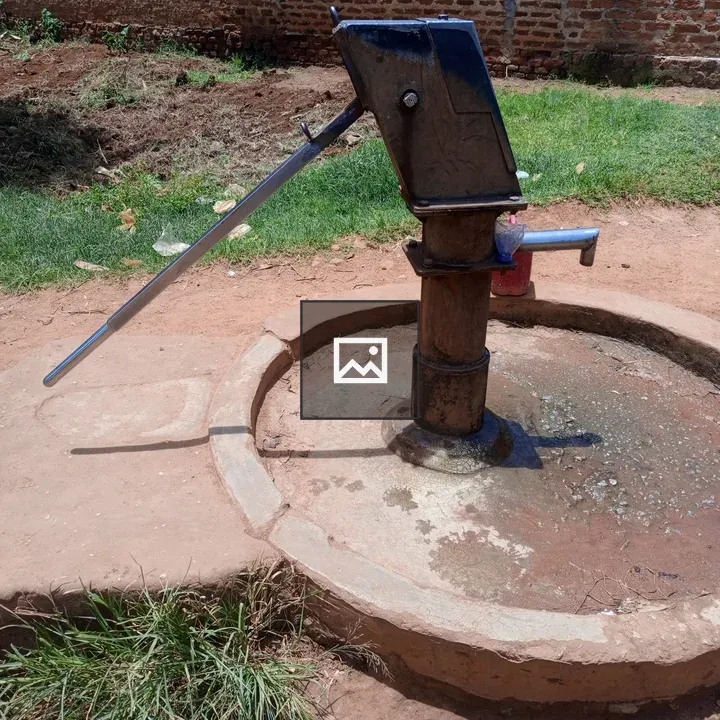 Borehole with brick wall background