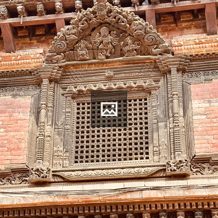 Bhaktapur carved wooden window