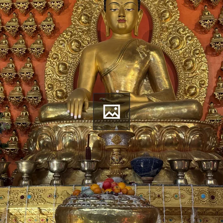 Golden Buddha Statue Seated Portrait