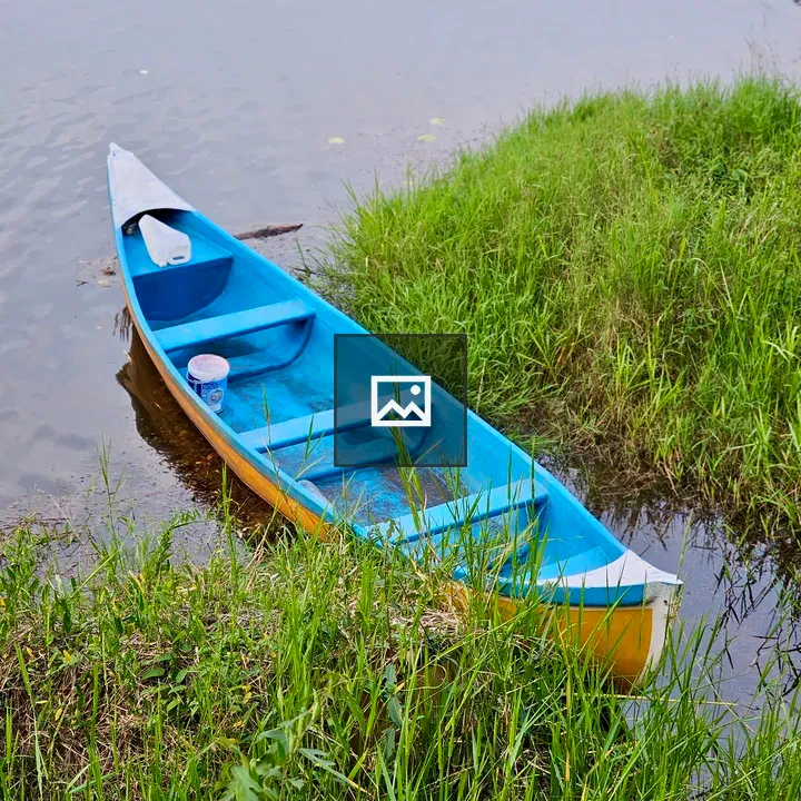 Blue and Yellow Canoe