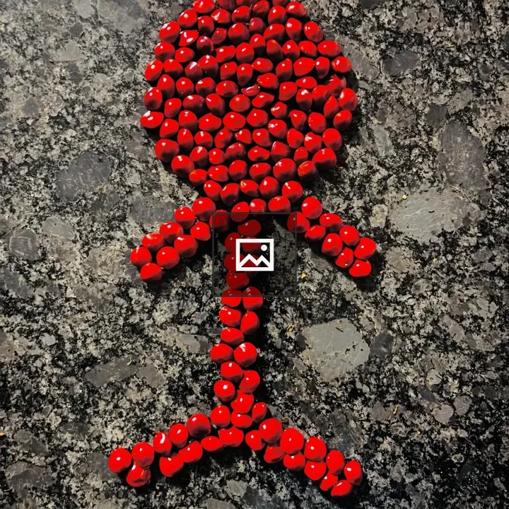Red Seed Stick Figure