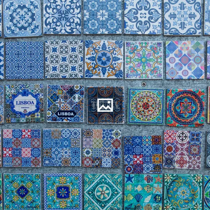 Lisbon tiles magnets in shop