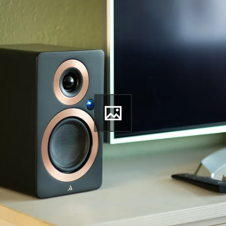 Hifi speaker on shelf