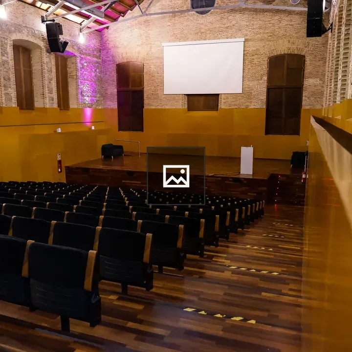 Empty auditorium with stage setup