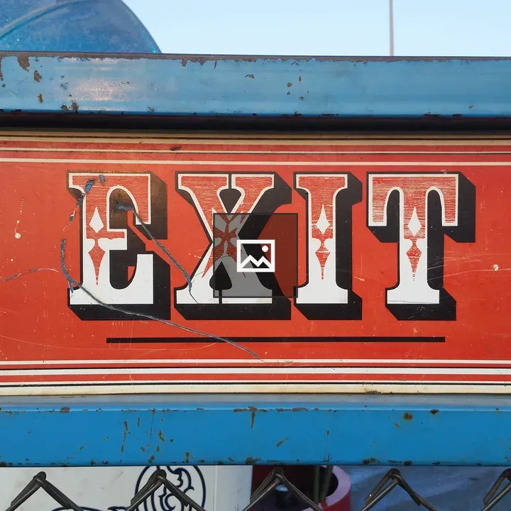Exit sign at county fair