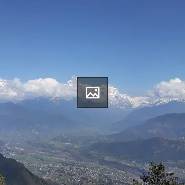 Mountain in Pokhara with blue sky
