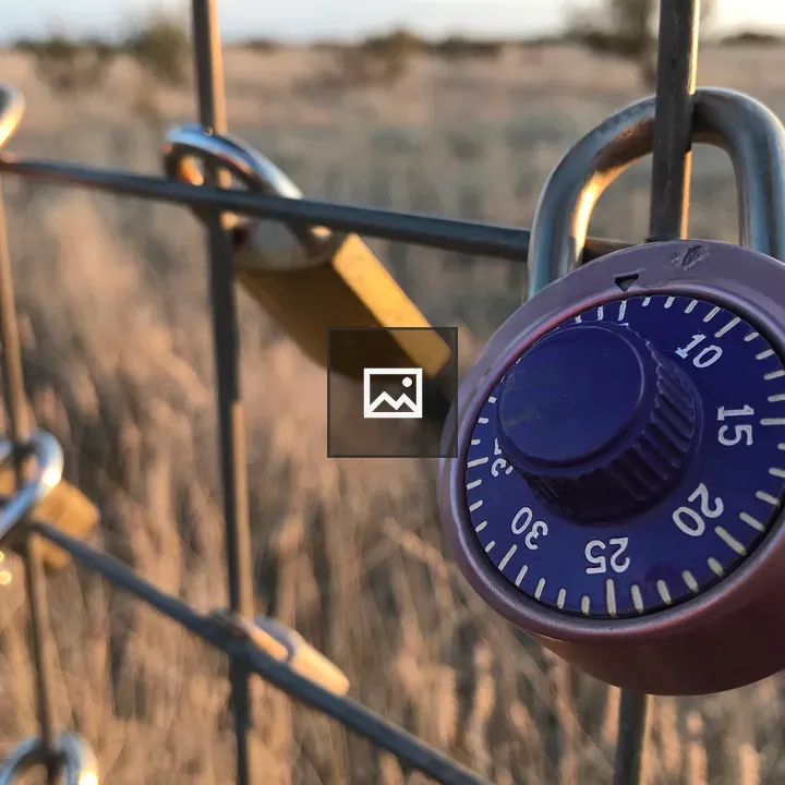 Security lock on metal fence