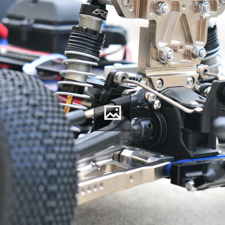 Mechanical details on a scale model car