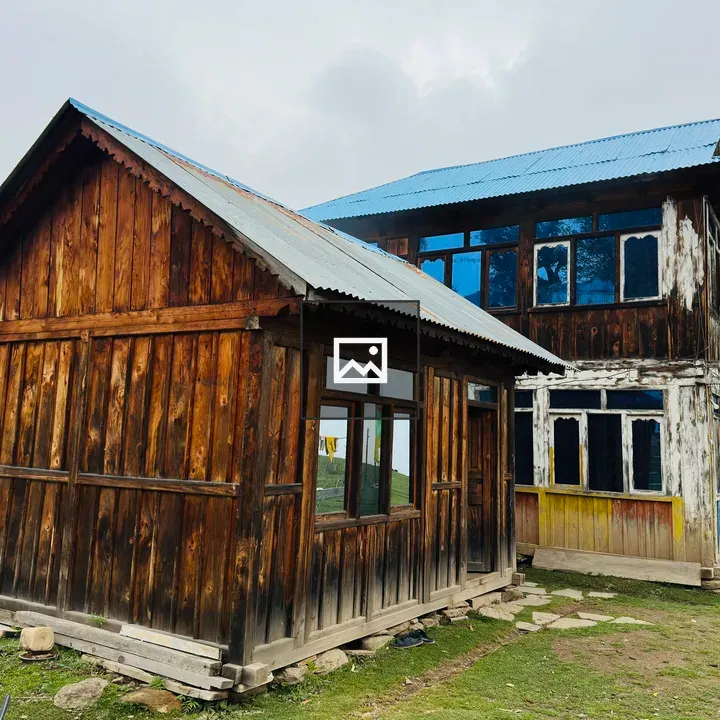 Rustic two-story wooden house