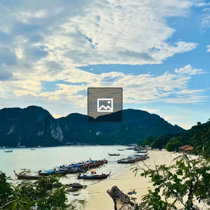 Long-tail boats at Phi Phi Island