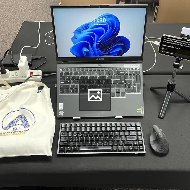 Workplace setup at WordCamp Asia 2025