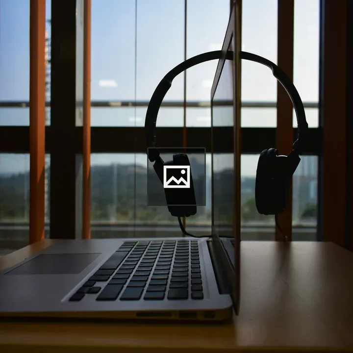 Work desk with MacBook Air