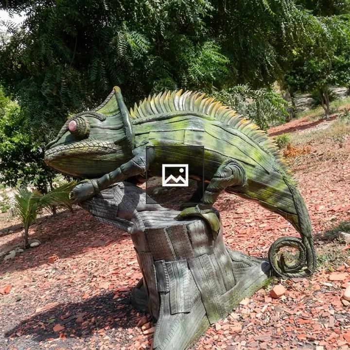 Chameleon statue in park