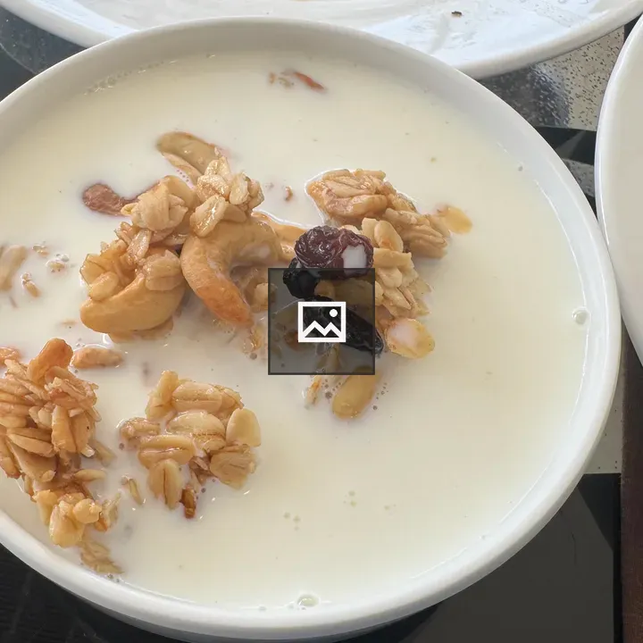 Milk with Granola and Nuts