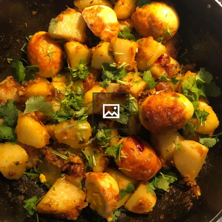 Easy fry egg curry with potato
