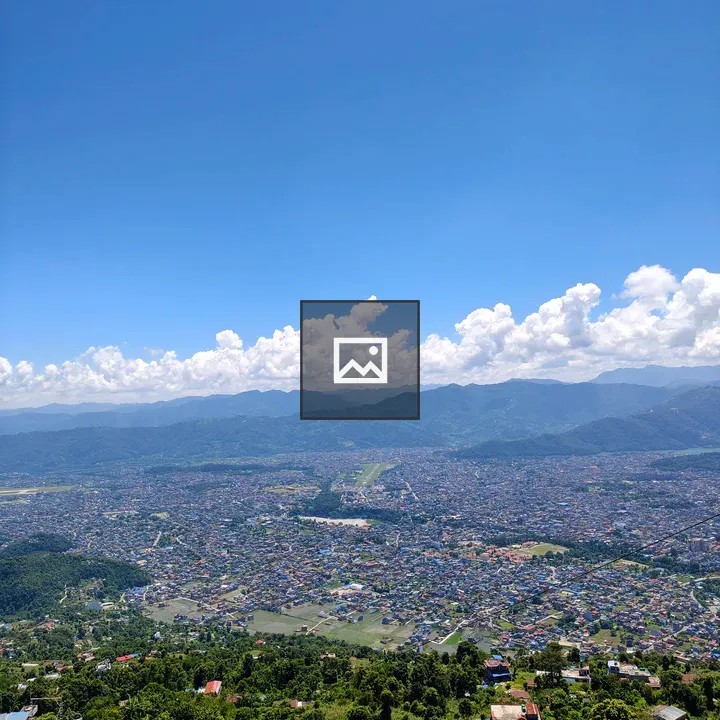 City Panoramic View Between Hills