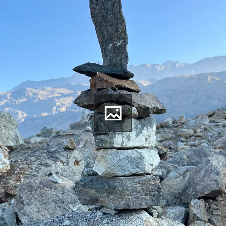 Balanced stack of stones