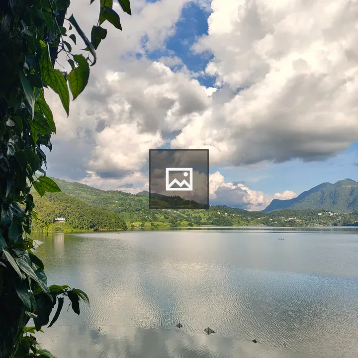 Serene landscape lake scene
