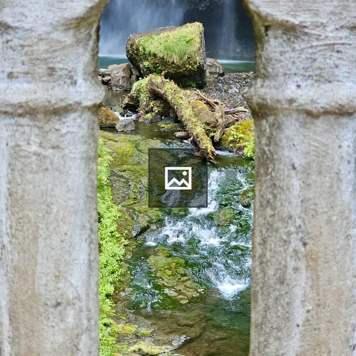 Stone Arch View with Waterfall