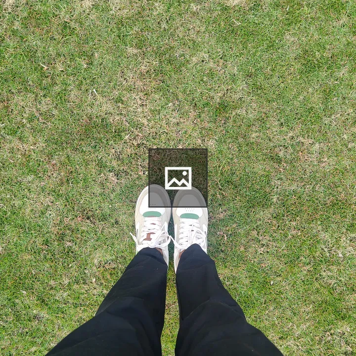 Sneakers on Grass
