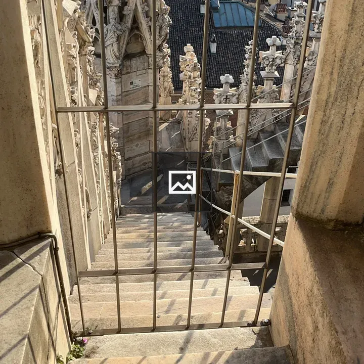 Stone stairs on cathedral roof