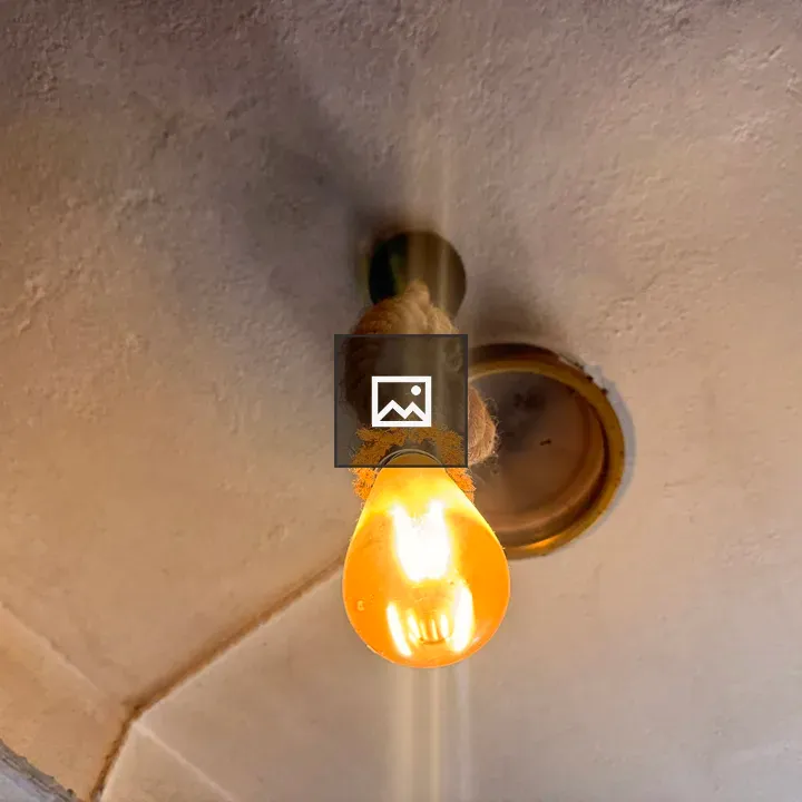 Light Bulb Hanging from Rope