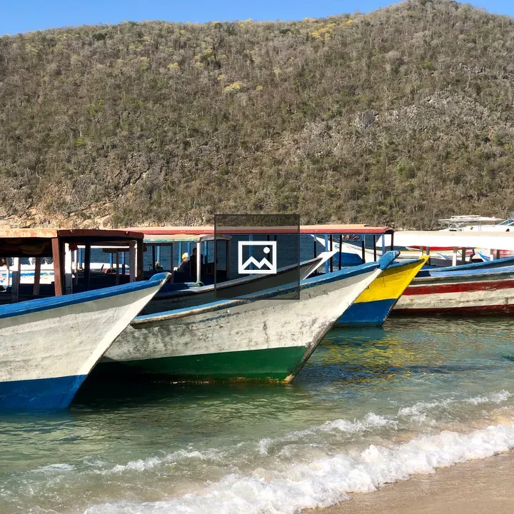 Colorful wooden fishing boats
