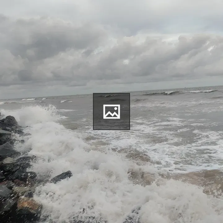 Waves on rocky shoreline