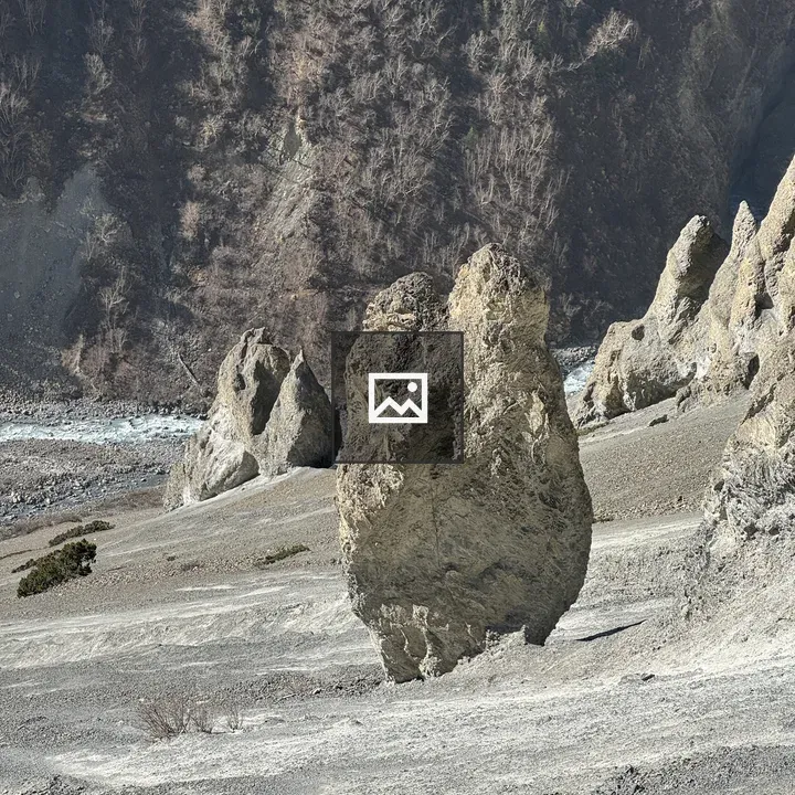 Eroded rock formation and spires