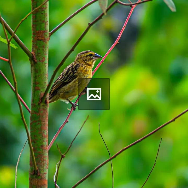Bird on reddish branch
