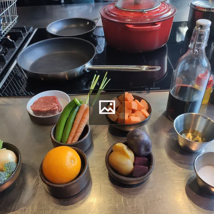 Kitchen ingredients and cookware
