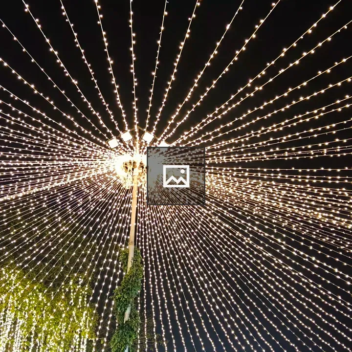 Lights Converging on Wedding Pole
