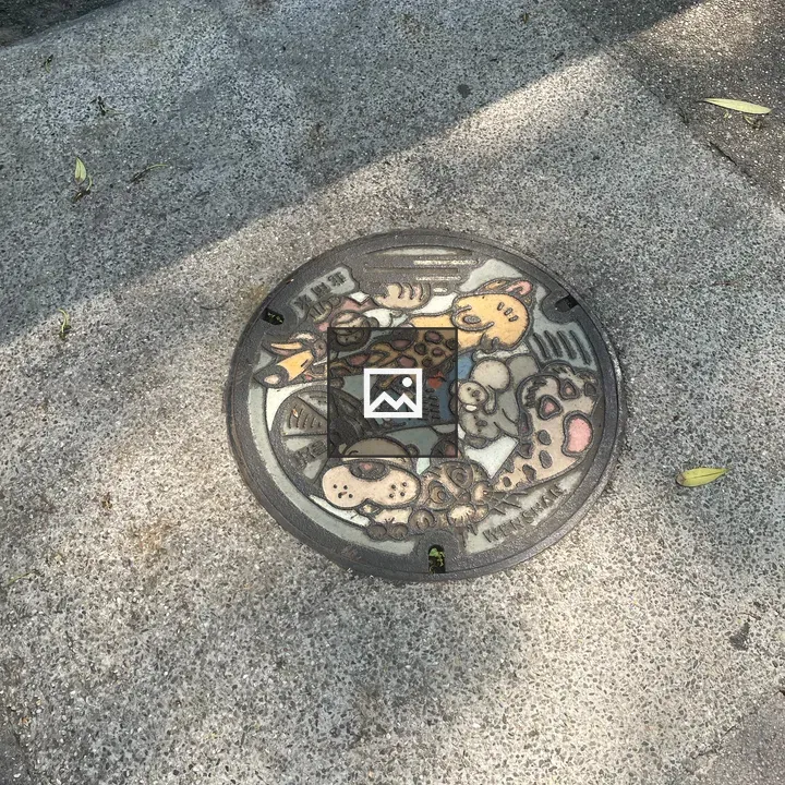 Cute animal-themed manhole cover