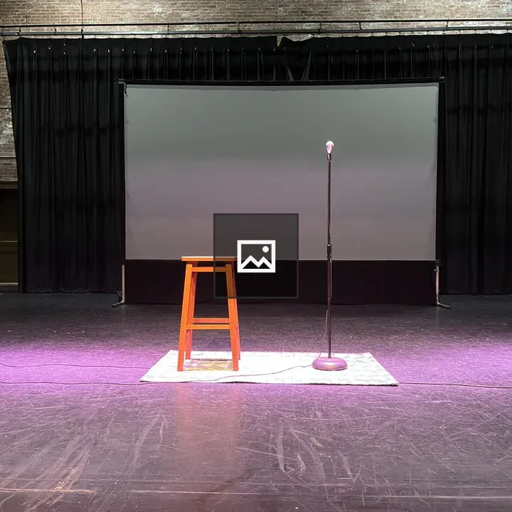 Stage with mic and screen
