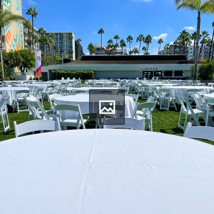Outdoor conference center tables