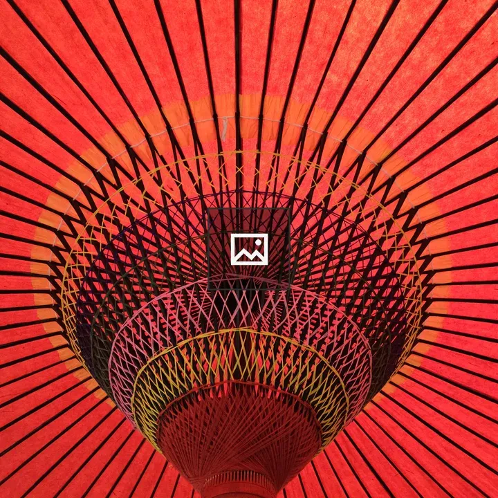 Center of a Bright Red Japanese Umbrella