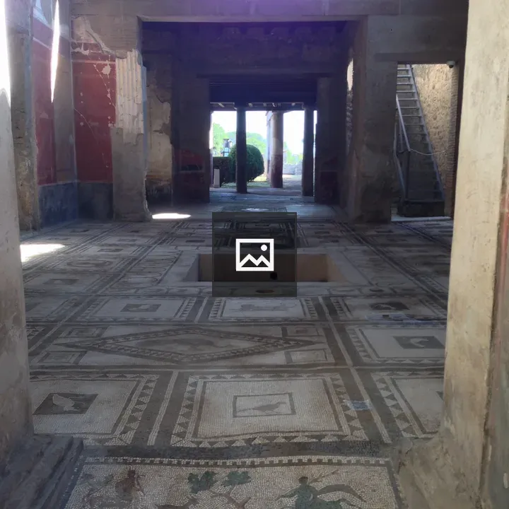 Interior of Roman villa mosaic