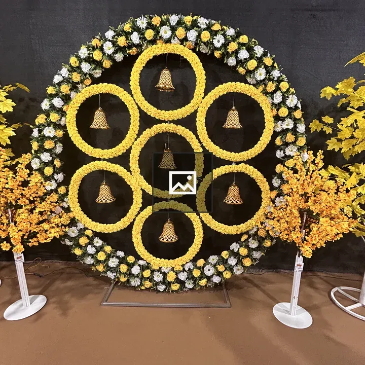 Circular floral backdrop