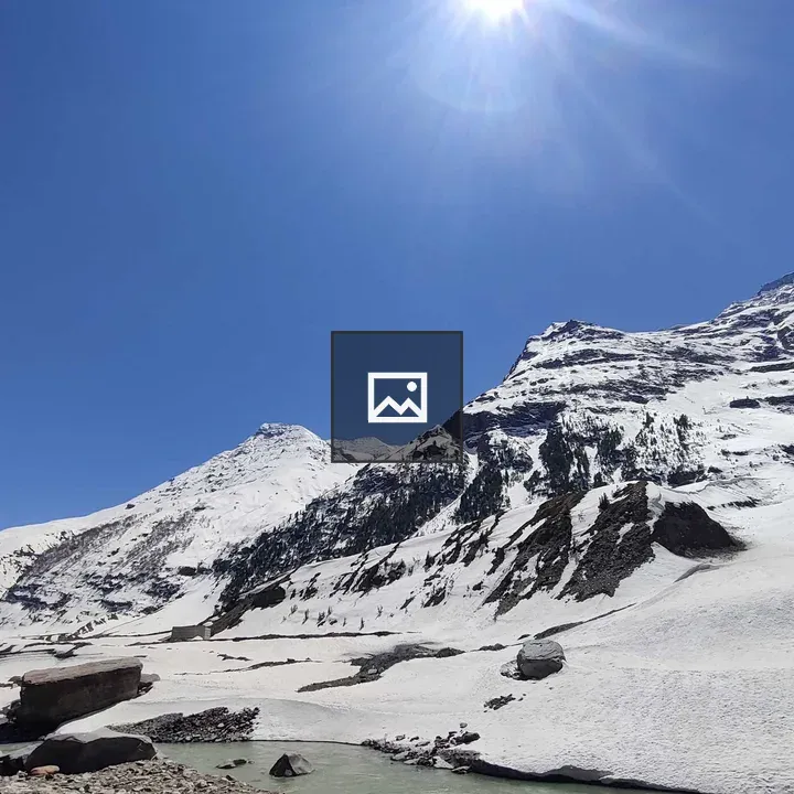 Mountain Landscape with Snow and Stream