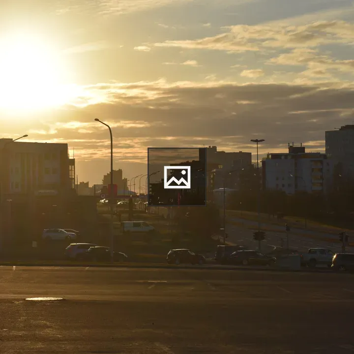 Sunset in a city