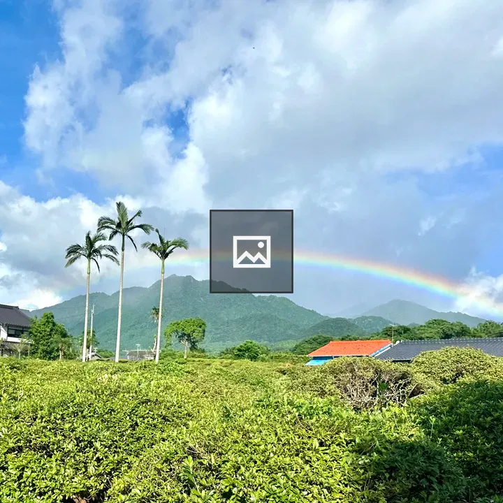 Rainbow Over Japanese Houses